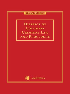 cover image of District of Columbia Criminal Law and Procedure